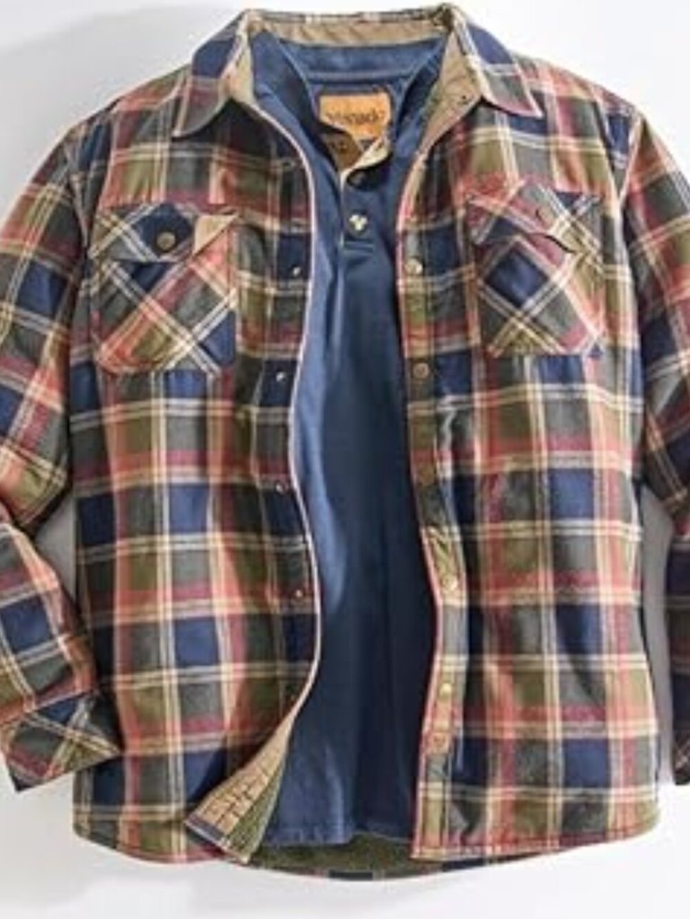 Venado Jaxson Sherpa Fleece Lined Flannel Shirt Jacket - Vintage Olive | Medium